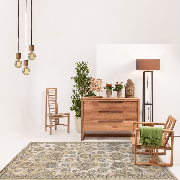 Copper Grove Wool Distressed Traditional Ivory Area Rug. Opens flyout.