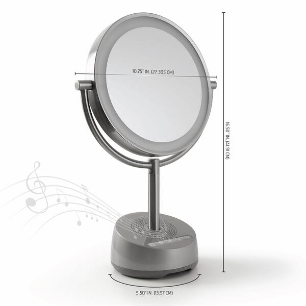 Shop Vanity Mirror Round Led 9inch With Speaker Bluetooth Overstock 29065922