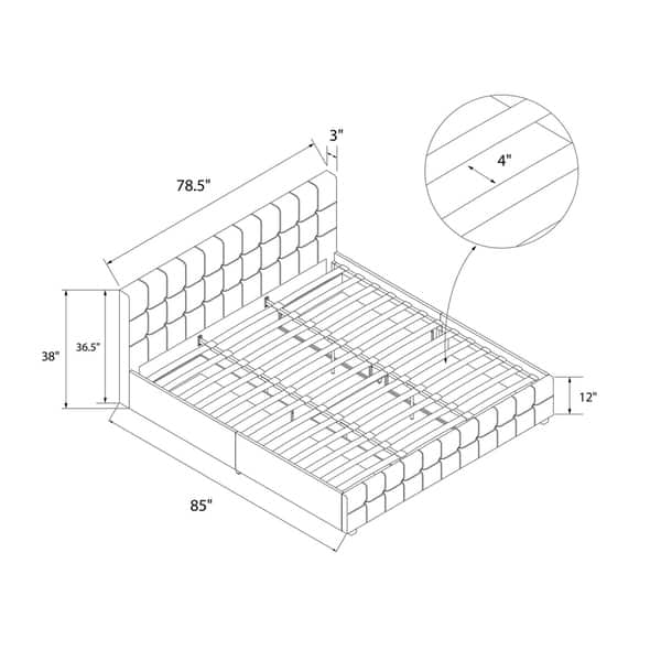 CosmoLiving by Cosmopolitan Elizabeth Upholstered Bed with Storage On