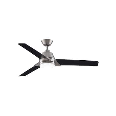 Pyramid - 52 inch - Brushed Nickel with Black Blades and LED