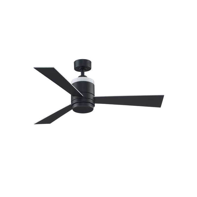 Upright 48" Ceiling Fan - Black with Reversible Blades and LED