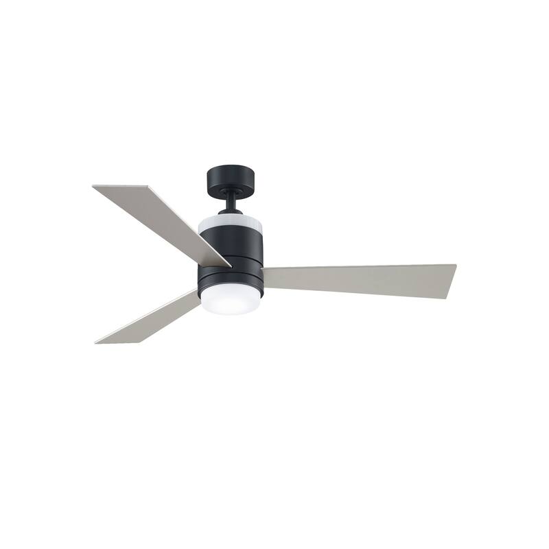 Upright 48" Ceiling Fan - Black with Reversible Blades and LED