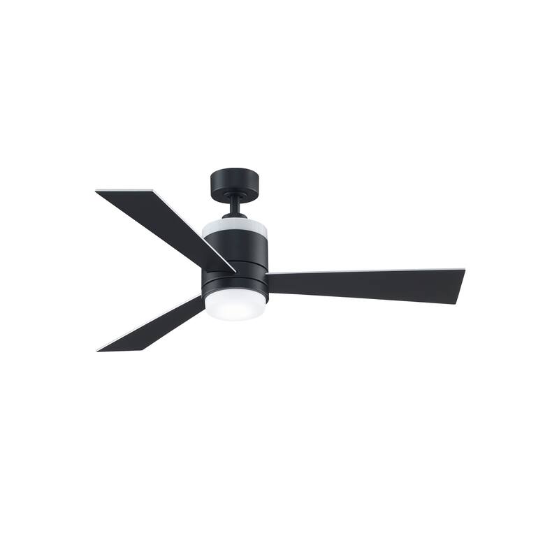 Upright 48" Ceiling Fan - Black with Reversible Blades and LED