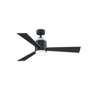 Upright 48" Ceiling Fan - Black with Reversible Blades and LED