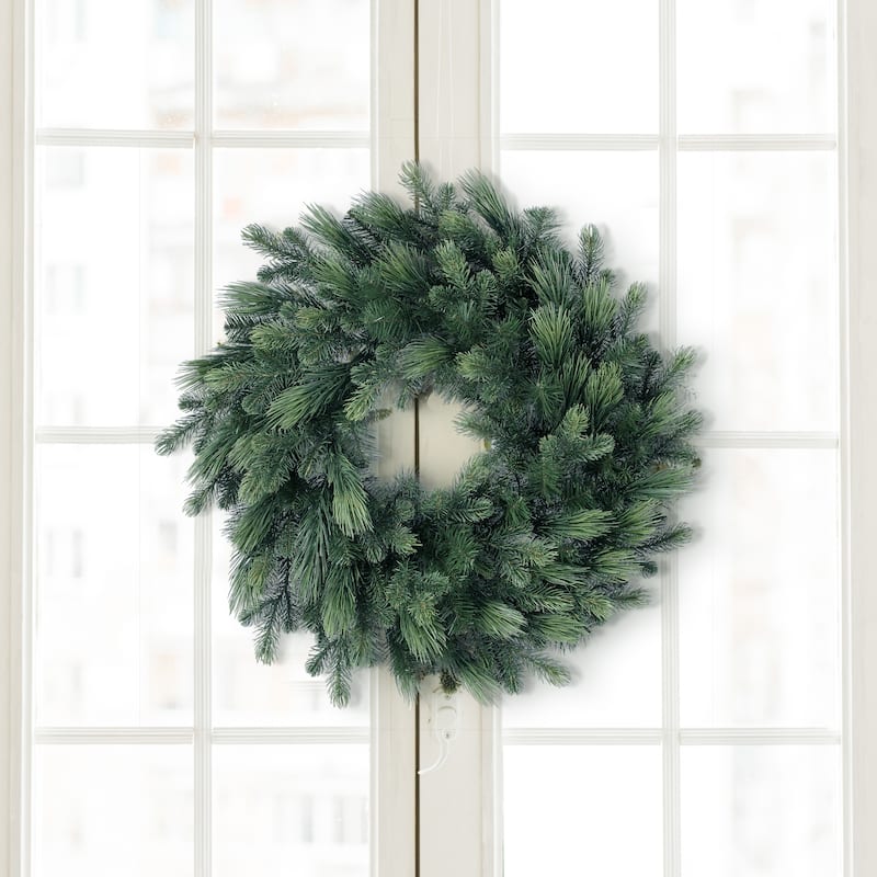 30" LED Deluxe Mix Pine Wreath 140T 50L