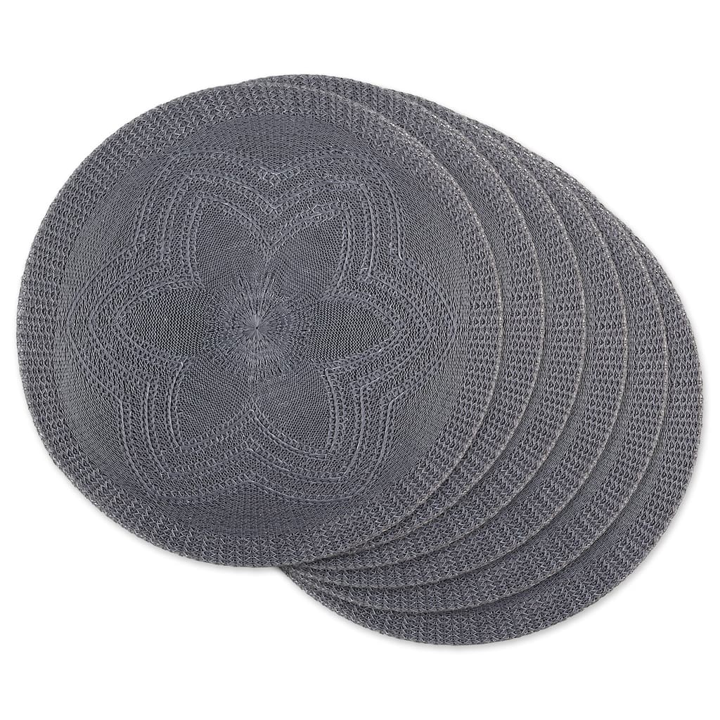 Porch & Den Crestdale Floral Woven Round Placemat (Set of 6)