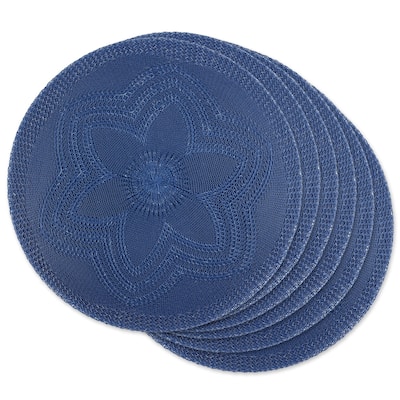 Porch & Den Crestdale Floral Woven Round Placemat (Set of 6)