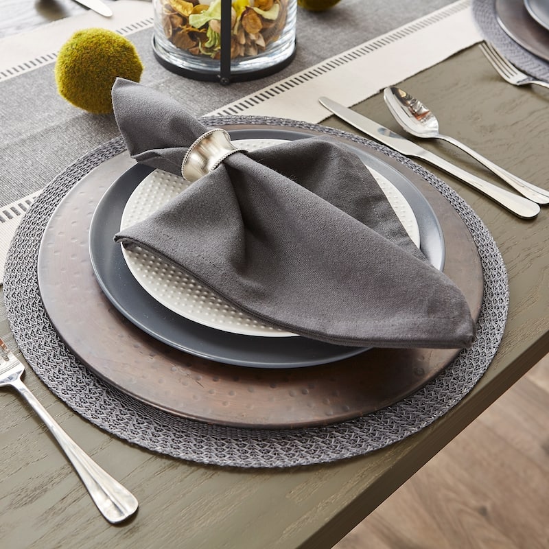 Porch & Den Crestdale Floral Woven Round Placemat (Set of 6)