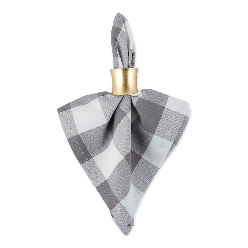 DII Gray & White Buffalo Check Napkin Set/6