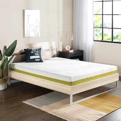 8 Inch Lagom Hybrid Mattress Bamboo Charcoal Memory Foam with Pocket Springs and Antimicrobial Copper By Crown Comfort