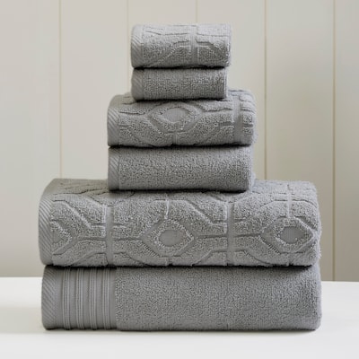 Modern Threads 6-Piece Yarn Dyed Diamond Gate Jacquard Towel Set