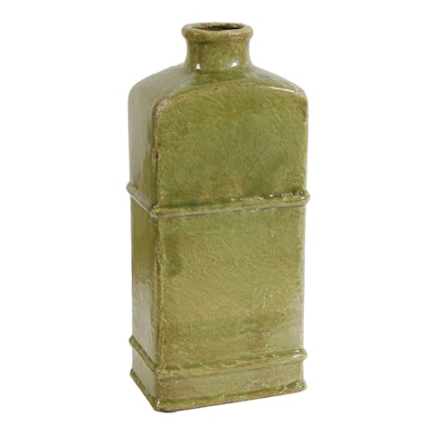 A&B Home Crackled Green 14-inch Vase