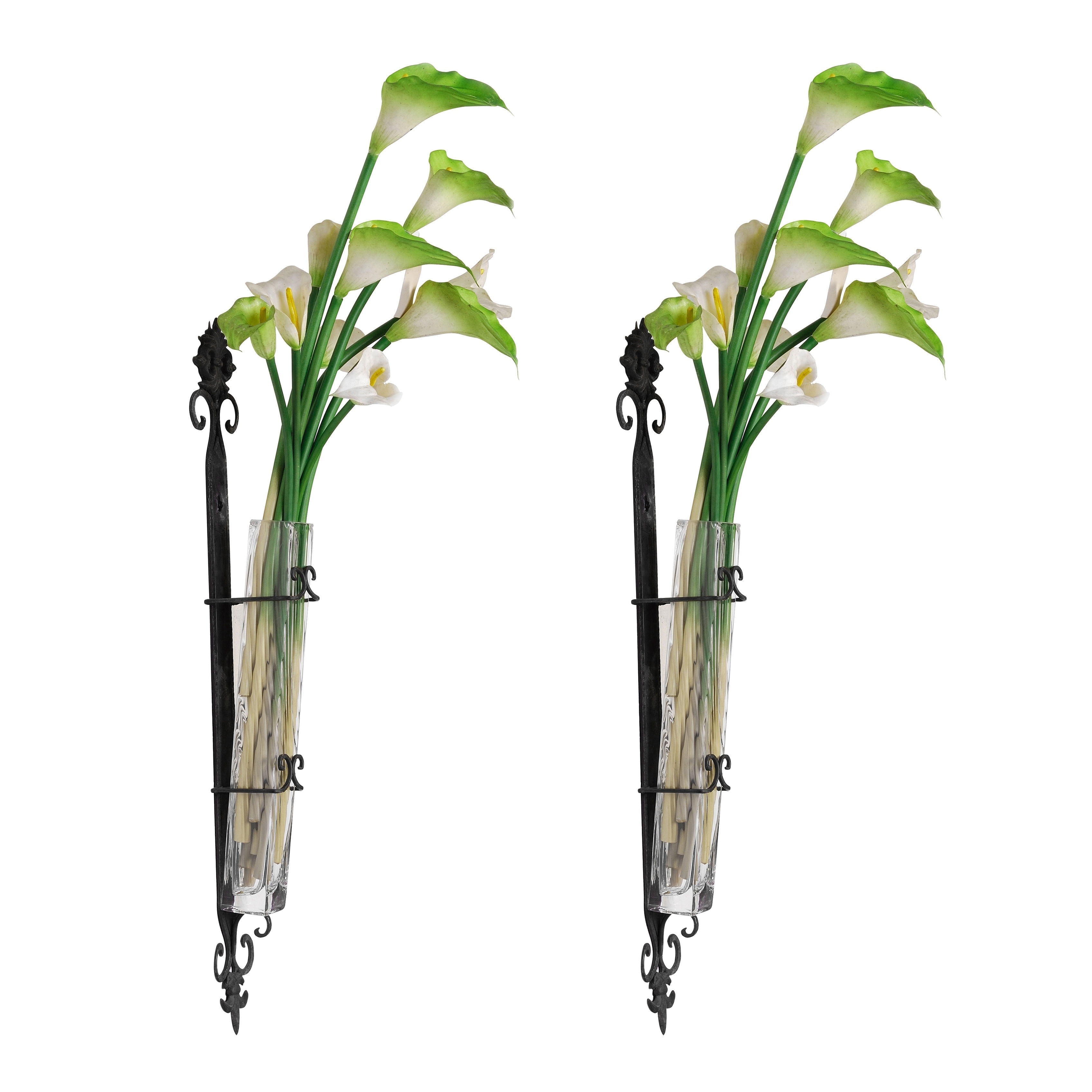 Wendell 29 Inch Black And Clear Wall Mounted Bud Vase Set Of Two Wendell 29 Inch Black And Clear Wall Mounted Bud Vase Set Of Two