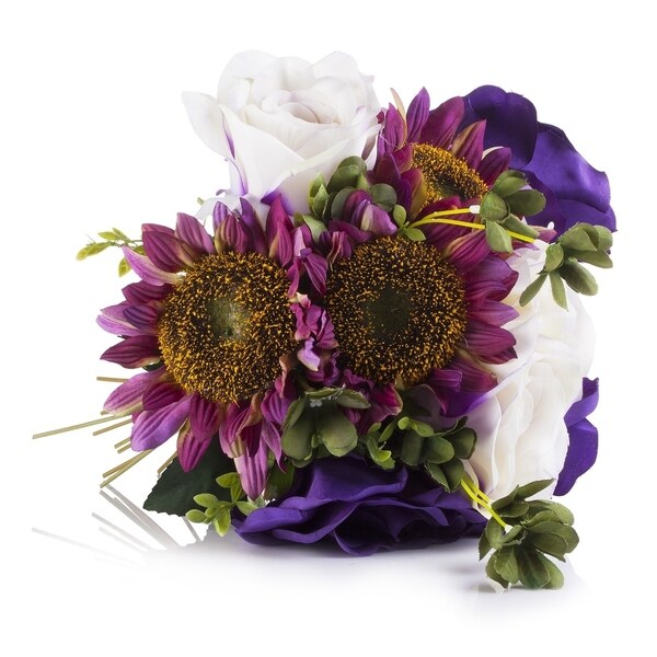 purple silk flower arrangements