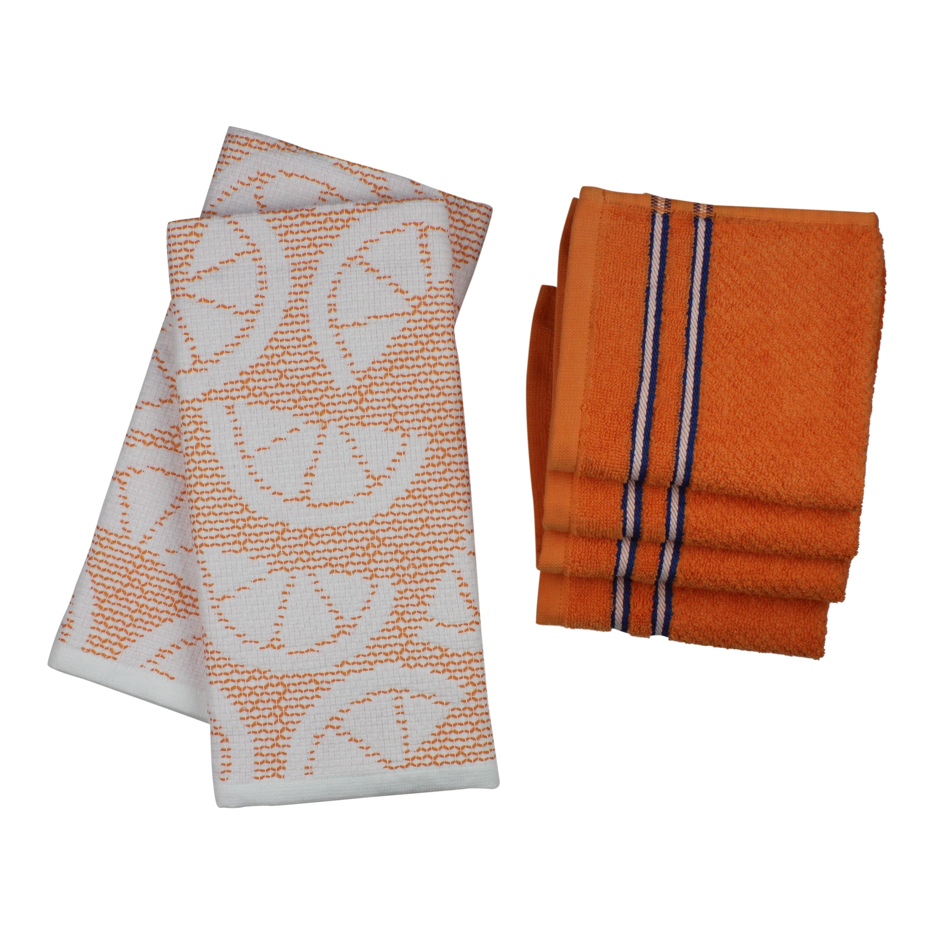 orange kitchen towels