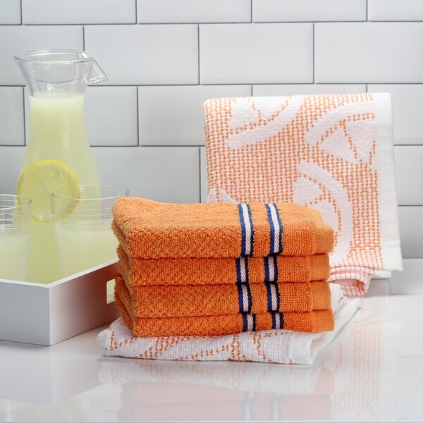 orange kitchen linens