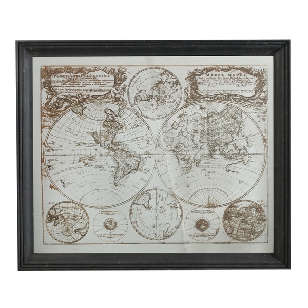 Black and Mutli-Color 42-inch Cartography Mirror