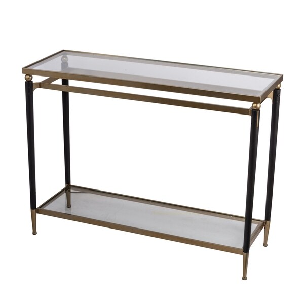 Gold 32 Inch And Black Modern Chic Console Table