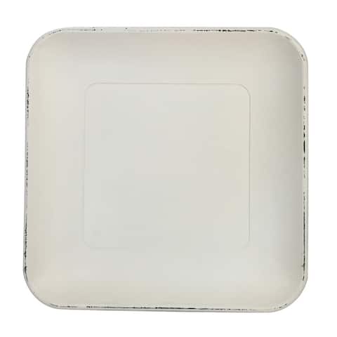 A&B Home Antique White 2-inch Square Wood Plate