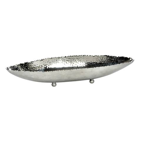 A&B Home Zuni 3-inch Silver Stainless Steel Serving Platter