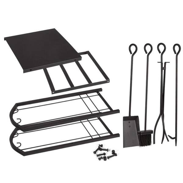 Shop Juvale Firewood Rack With 4 Fireplace Tools Set Indoor