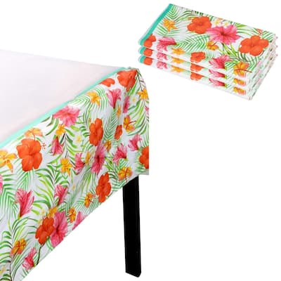 3pcs 54 x 108" Disposable Plastic Tablecloths Cover Hawaiian Luau Tropical Party
