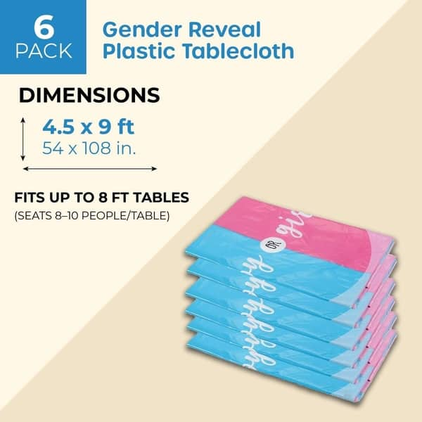 Shop 6pcs 54 X 108 Boy Or Girl Disposable Plastic Table Covers