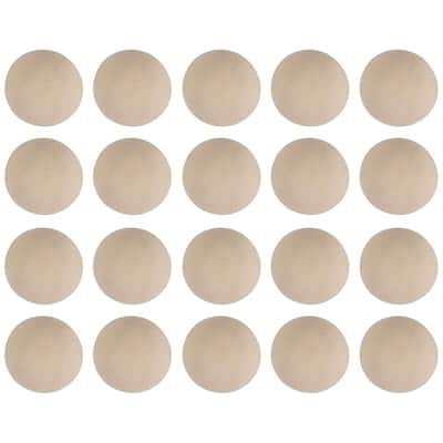 Unfinished Half Wooden Balls for Crafts and DIY Projects (1.5 In, 20 Pack)