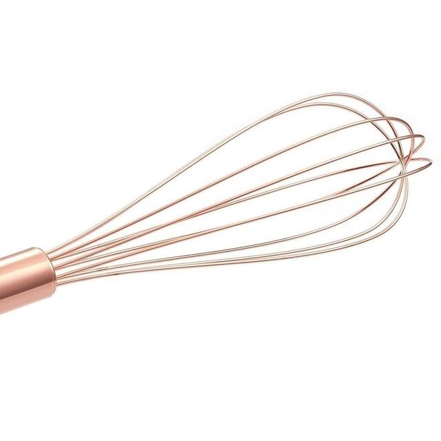 12" Rose Gold Stainless Steel Balloon Egg Wire Whisk for Blending Stirring
