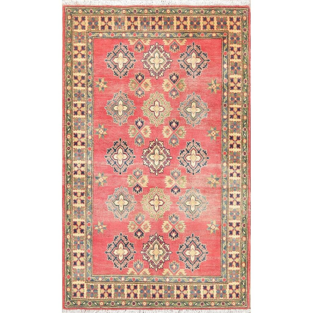 Kazak Traditional Hand Knotted Wool Pakistani Style Oriental Area Rug - 5'5" x 3'3"