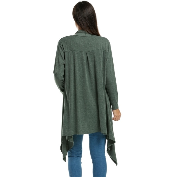 Zeagoo Womens Long Sleeve Draped Open Front Cardigan Sweater with Pockets