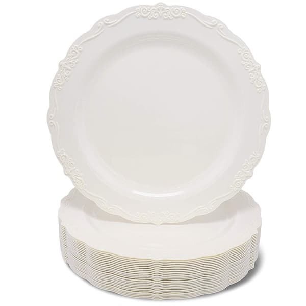 Paper Dinnerware, Plates, White, 8.5 dia, 125/Pack