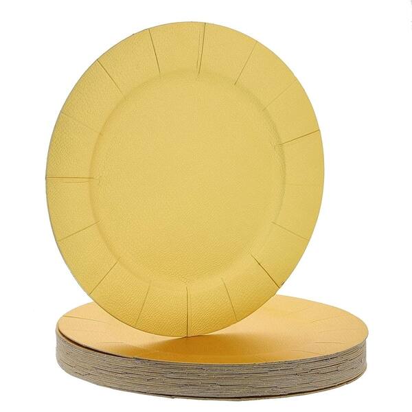 24x Gold Disposable FDA Approved Paper Charger Plates for Parties Dinners, 13" Bed Bath