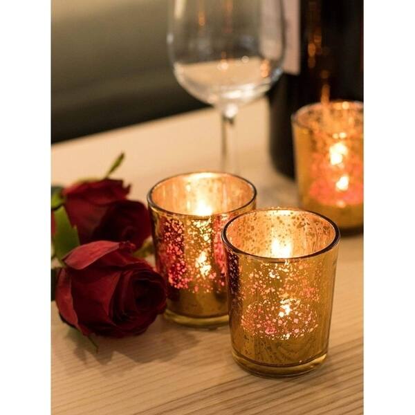Shop 12x Gold Glass Votive Candle Holder Speckled For Wedding Home