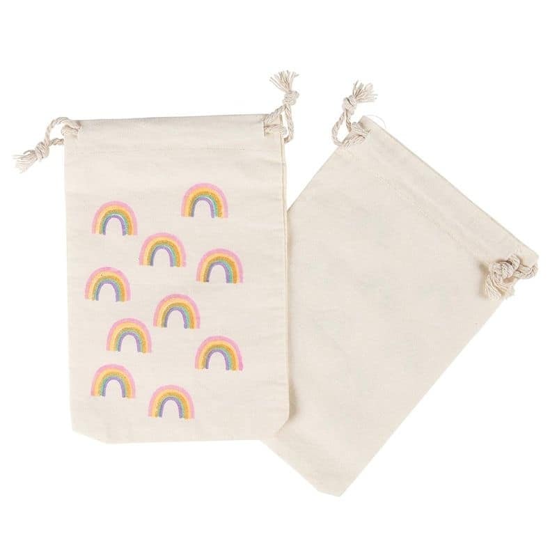 Juvale 12 Pack Drawstring Gift Bag Treat Pouch Rainbow Unicorn Kid Birthday Party 4X6 "