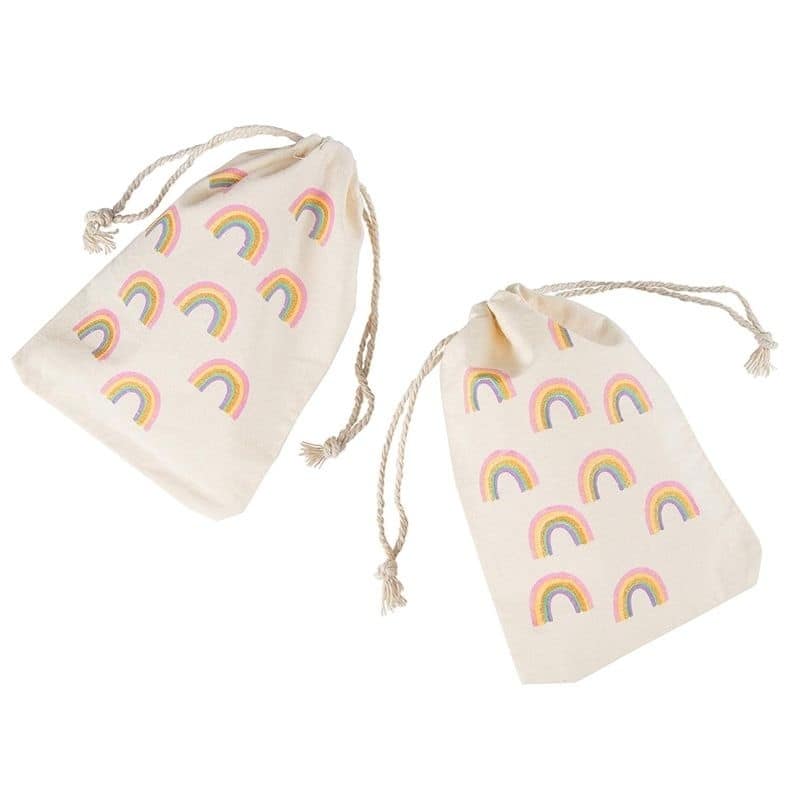 Juvale 12 Pack Drawstring Gift Bag Treat Pouch Rainbow Unicorn Kid Birthday Party 4X6 "