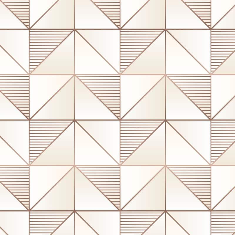 Cubist Cubist Wallpaper - Cream, Rose Gold, Gold