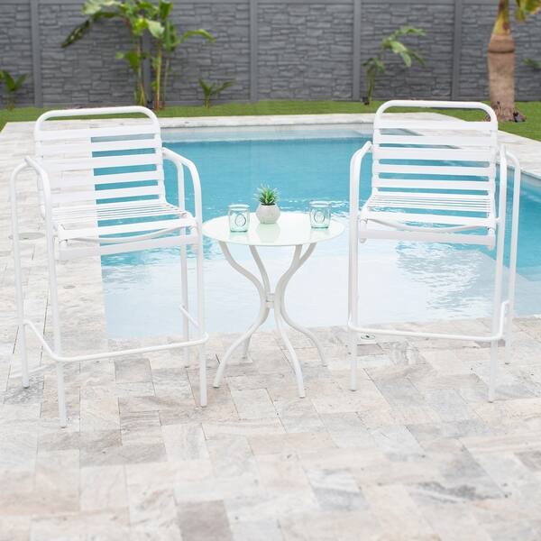 Gulf Stream White Commercial Grade Outdoor Stackable Single Strap