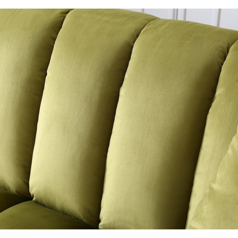 Fabric Upholstered Channel Back Living Room Convertible Sofabed