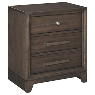 Brueban Chestnut Brown Wood 3-drawer Nightstand