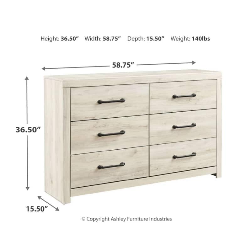 Cambeck Whitewash 6-drawer Dresser