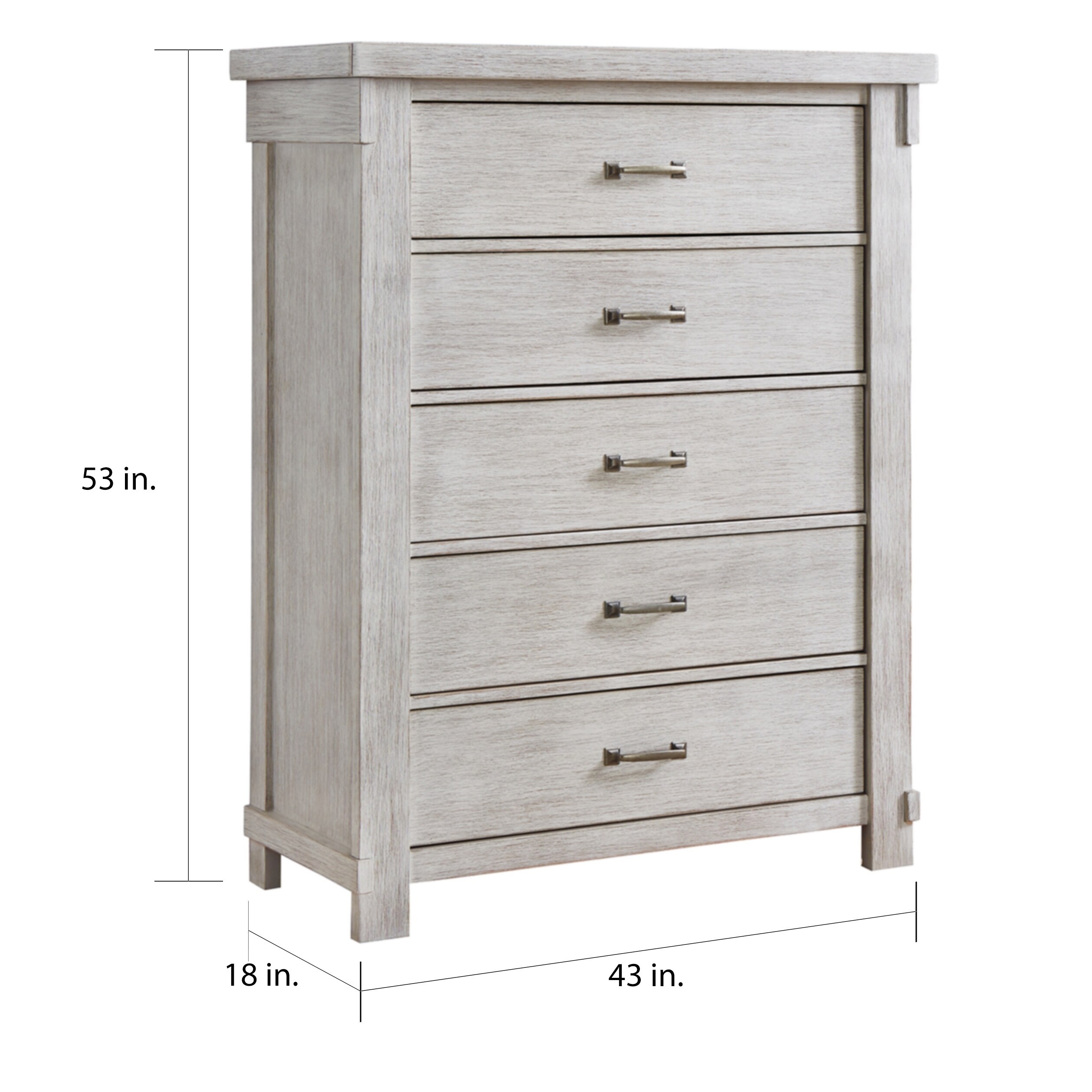 Shop The Gray Barn Florimont Textured White Five Drawer Chest