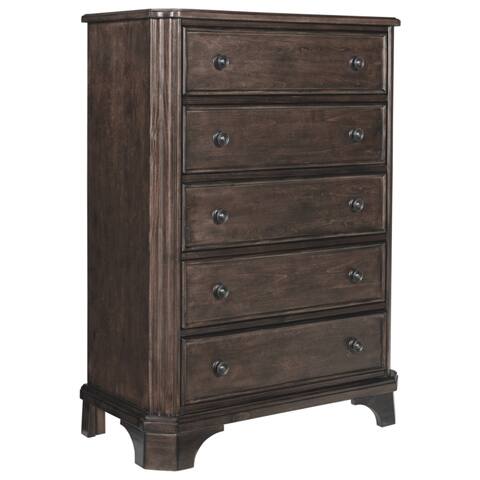 Adinton Brown Five Drawer Chest
