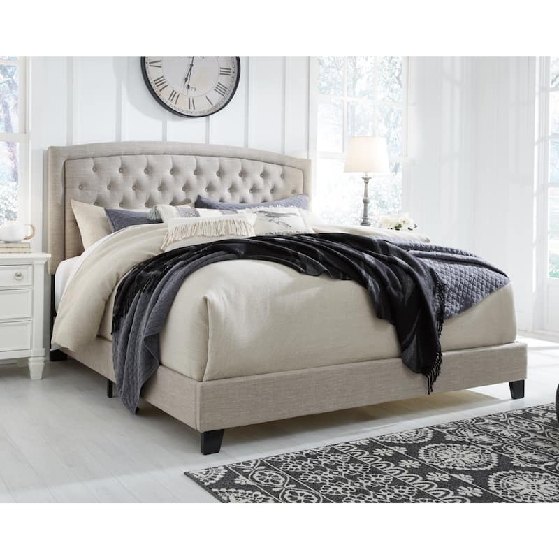 Signature Design by Ashley Jerary Upholstered Light Gray Upholstered Bed