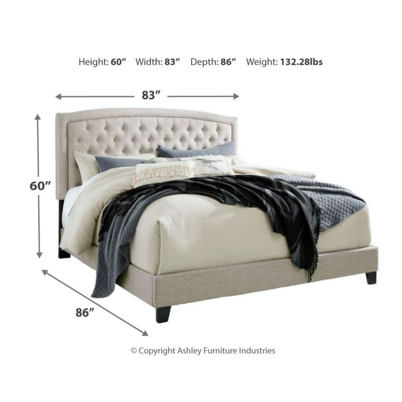 Signature Design by Ashley Jerary Upholstered Light Gray Upholstered Bed