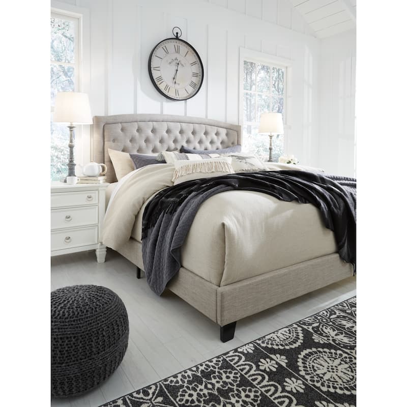 Signature Design by Ashley Jerary Upholstered Light Gray Upholstered Bed