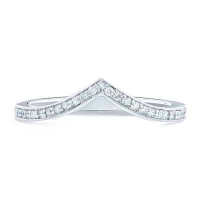 Kobelli 1/6 Carat Natural Diamond 14k Solid Gold Chevron Venus Ring