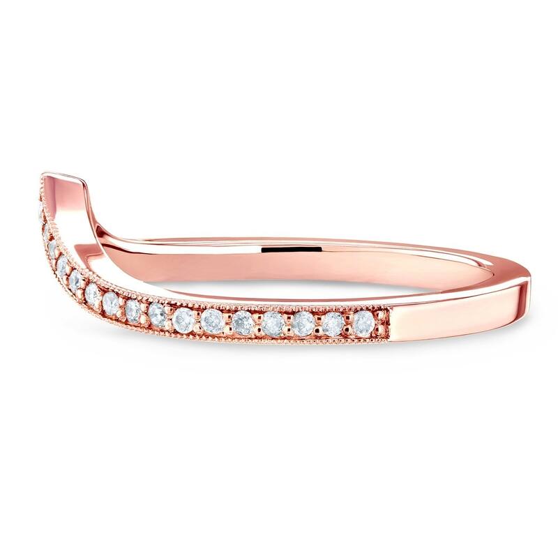 Kobelli 1/6 Carat Natural Diamond 14k Solid Gold Chevron Venus Ring
