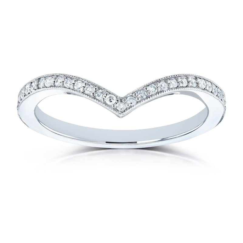 Kobelli 1/6 Carat Natural Diamond 14k Solid Gold Chevron Venus Ring