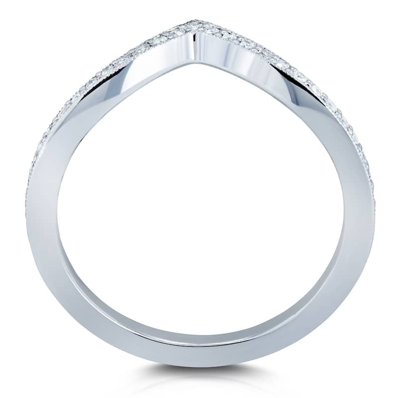 Kobelli 1/6 Carat Natural Diamond 14k Solid Gold Chevron Venus Ring